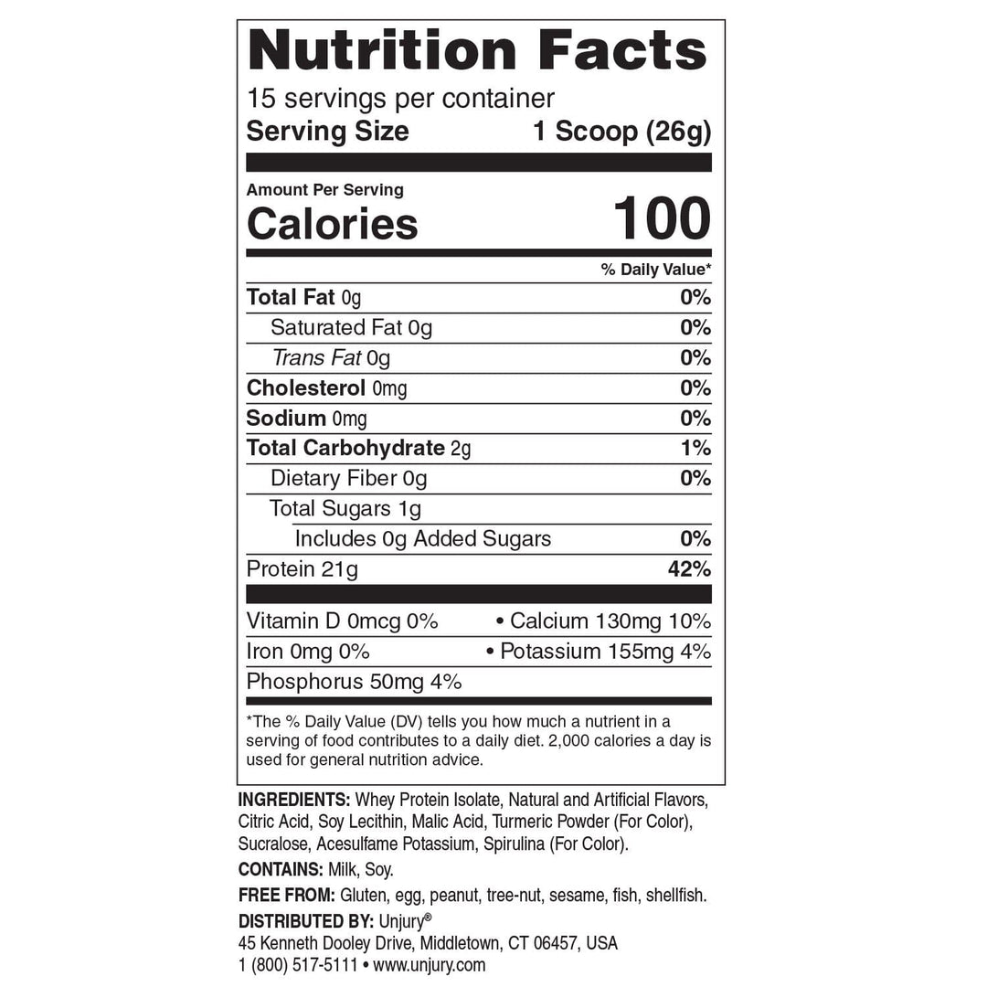 Unjury Lemon Lime High Whey Protein Powder Nutrition Facts