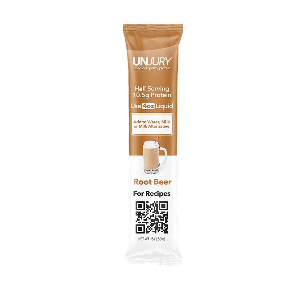 Unjury Root Beer Whey Protein Single Serve Stick Packet
