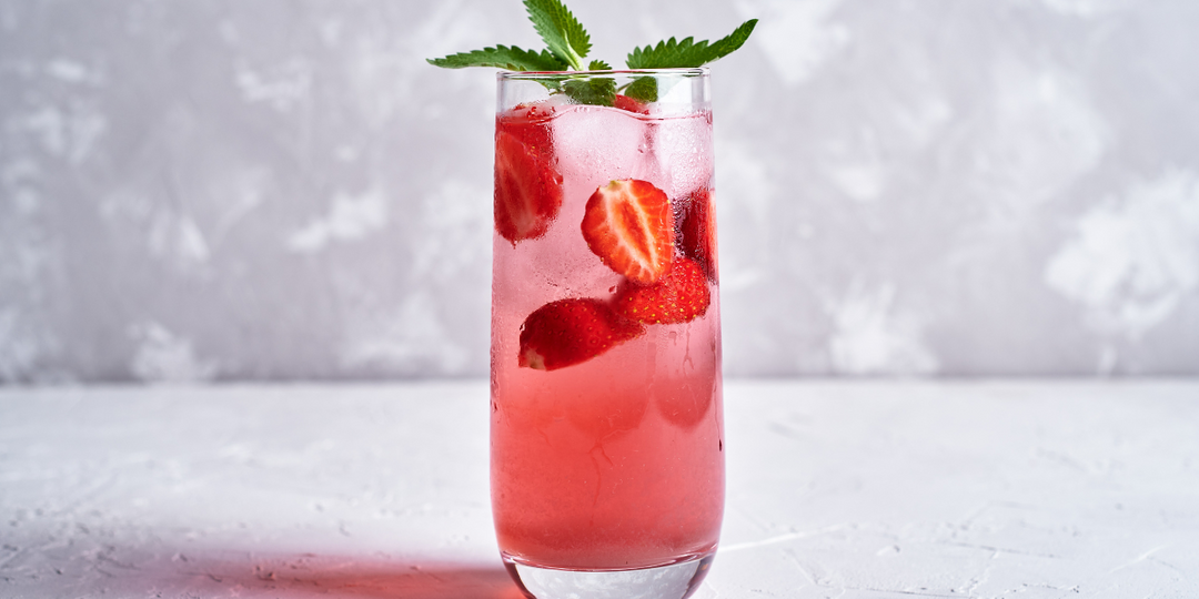 High Protein Strawberry Iced Tea
