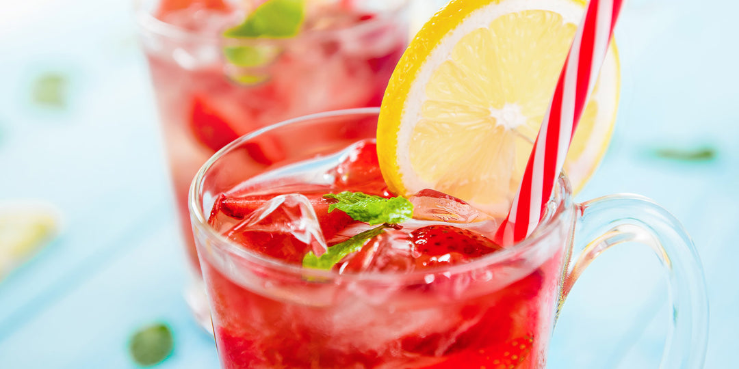 High Protein Strawberry Iced Tea
