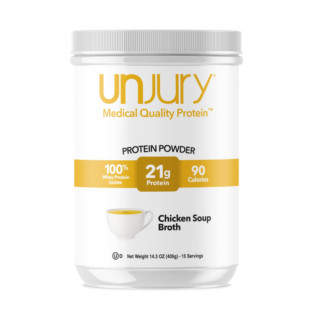 Unjury Protein - Soup Collection. Discover Protein Powder in three savory flavors.