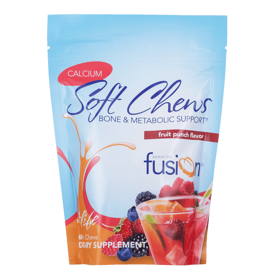 Fruit Punch Bariatric Calcium Citrate Soft Chews front of pouch