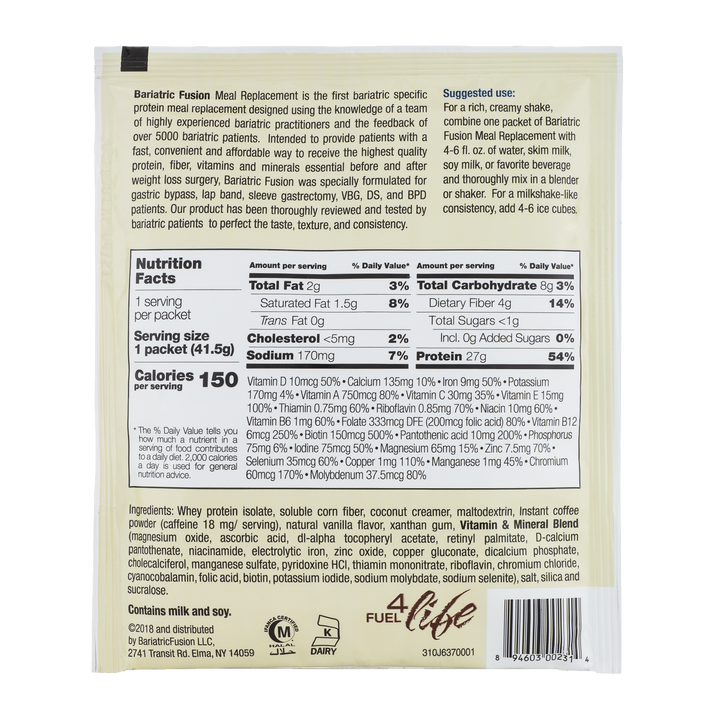 Cappuccino High Protein Meal Replacement - Single Serve Packet