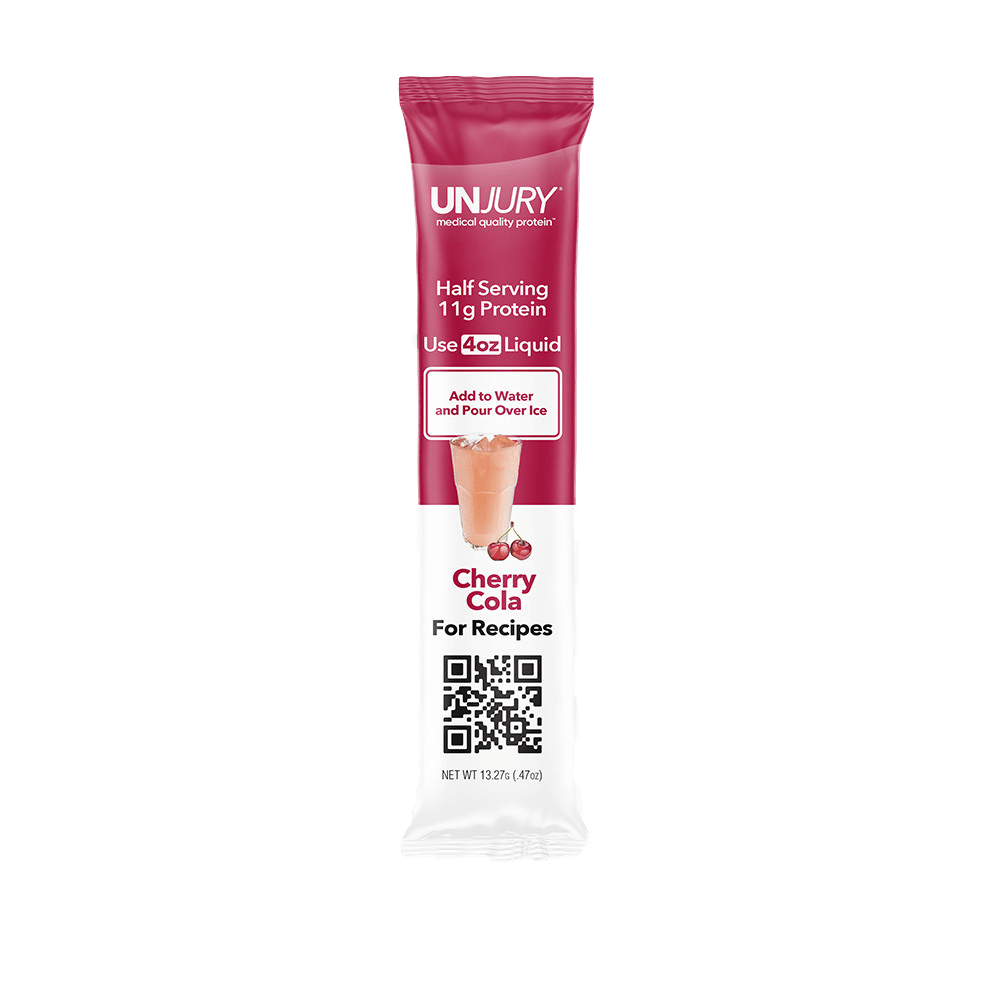Unjury Cherry Cola Whey Protein Single Serve Stick Packet