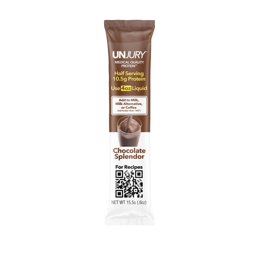 Unjury Chocolate Splendor Whey Protein Single Serve Stick Packet