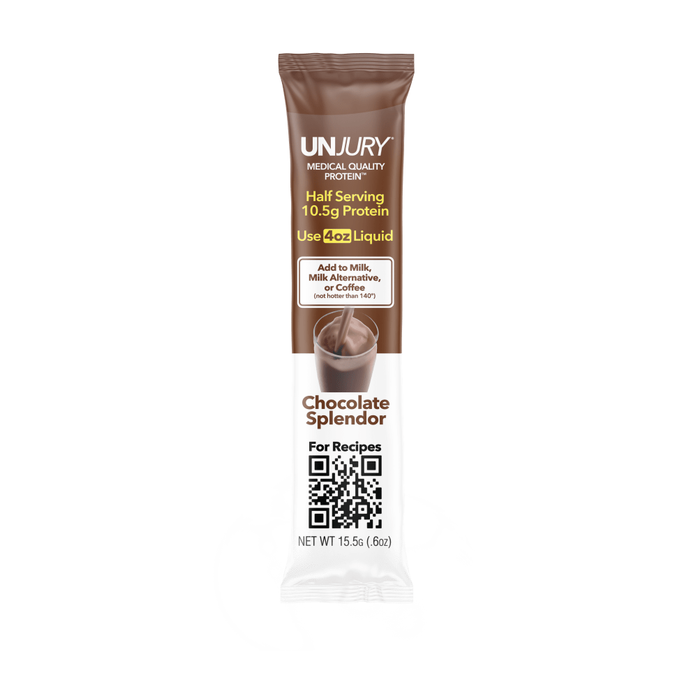 Unjury Chocolate Splendor Whey Protein Single Serve Stick Packet