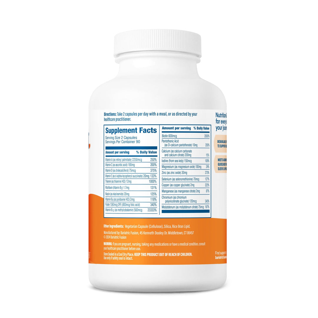 Bariatric Multivitamin Capsule without Iron 180 capsules suggested use, servings and ingredients.