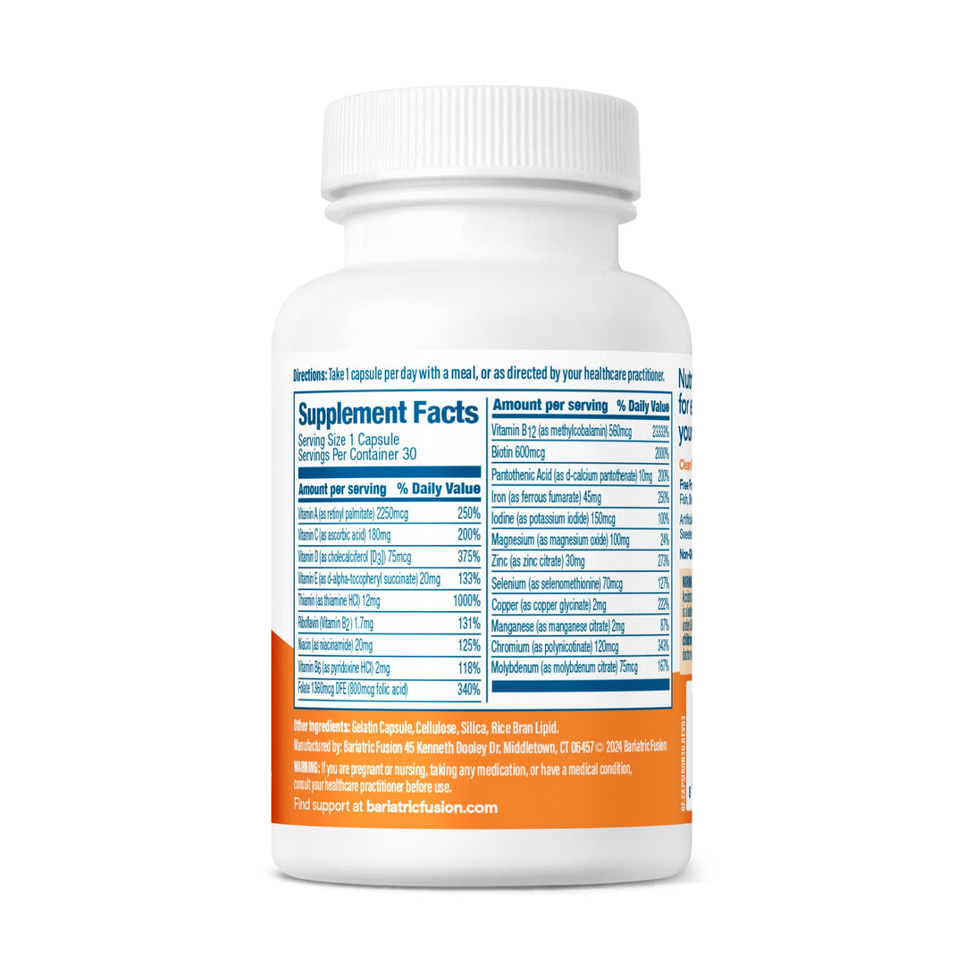 Bariatric Multivitamin Capsule without Iron 60 capsules suggested use, servings and ingredients.