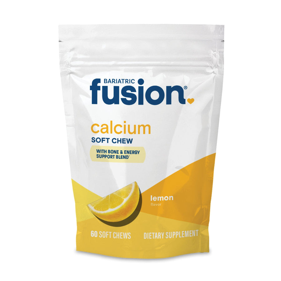 Bariatric Fusion Lemon Calcium Citrate Soft Chew. 60 soft chews per bag.