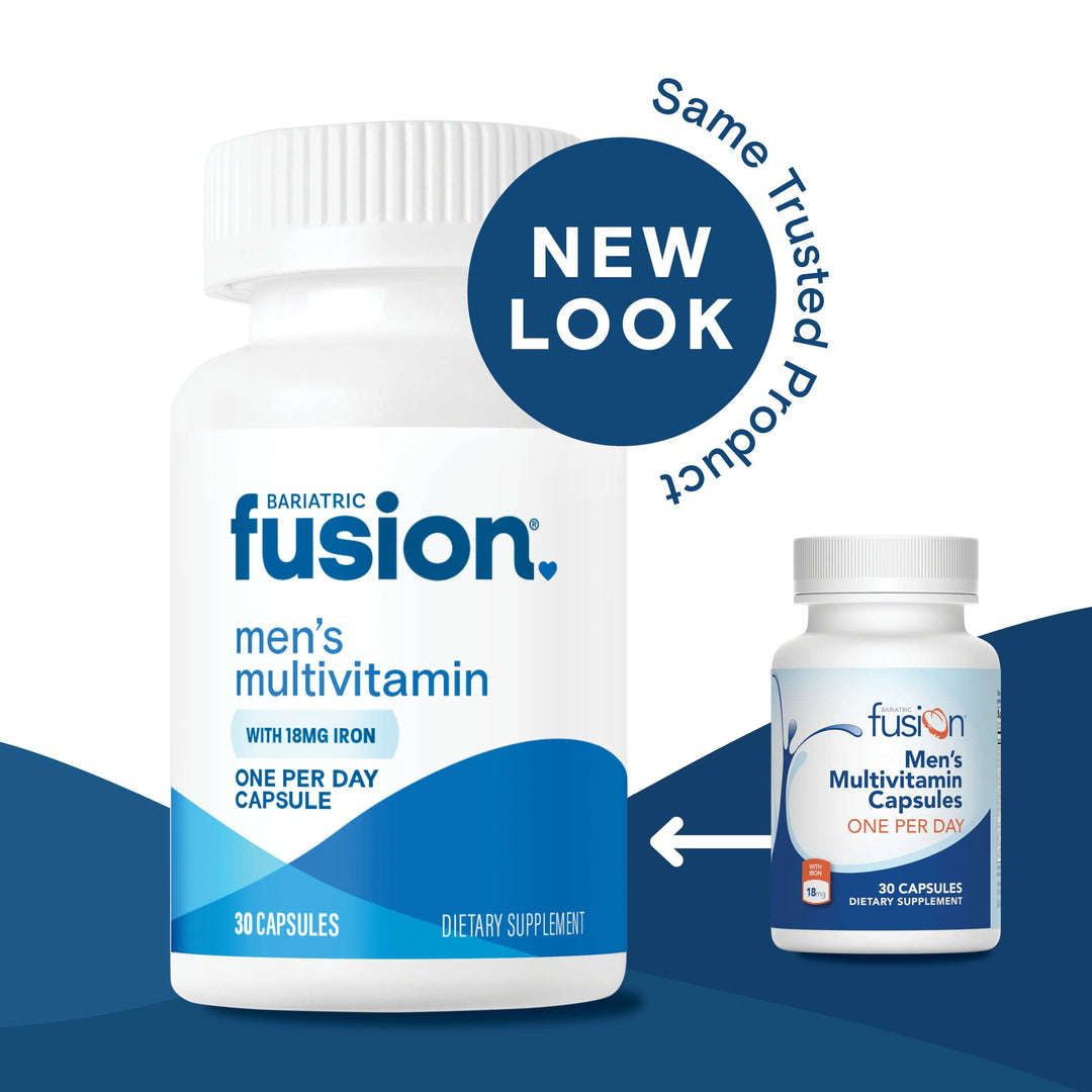 Bariatric Fusion Men’s One Per Day Multivitamin capsules 30 count new look, same trusted product.