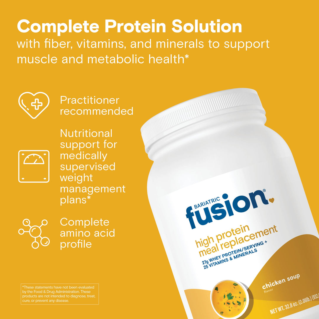 Bariatric Fusion Chicken Soup High Protein Meal Replacement complete protein solution with fiber, vitamins, and minerals to support muscle and metabolic health*