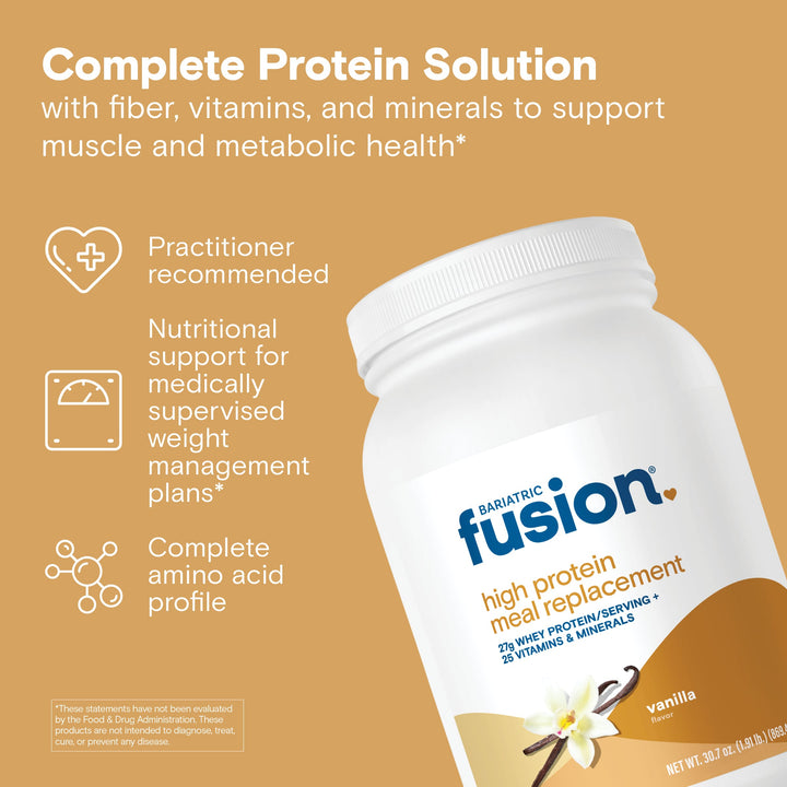 Bariatric Fusion Vanilla High Protein Meal Replacement complete protein solution with fiber, vitamins, and minerals to support muscle and metabolic health*