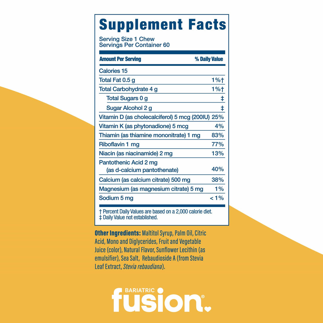 Lemon Calcium Soft Chew Supplement facts