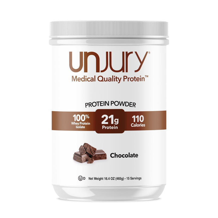 Unjury Chocolate High Whey Protein Powder Container