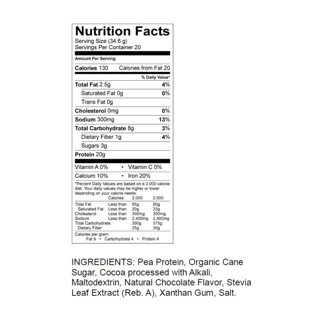 Unjury Vegan Chocolate High Protein Powder Nutrition Facts