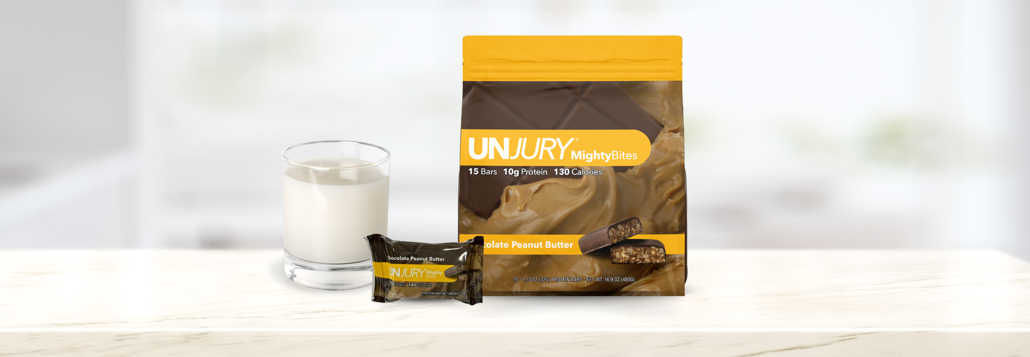 Unjury Mighty Bites Protein Bars Chocolate Peanut Butter