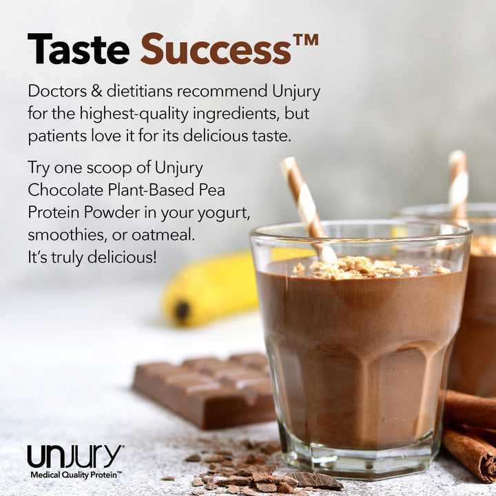 Taste Success. Doctors and Dietitians recommend Unjury for the highest-quality ingredients, but patients love it for it's delicius taste.
