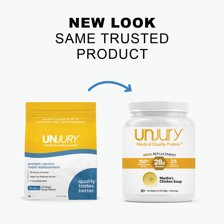 Unjury Martha's Chicken Soup Savory Protein-Centric Meal Replacement new look same trusted product.