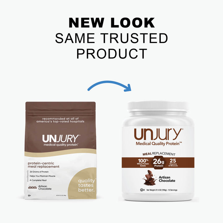 Unjury Artisan Chocolate Protein-Centric Meal Replacement new look, same trusted product.