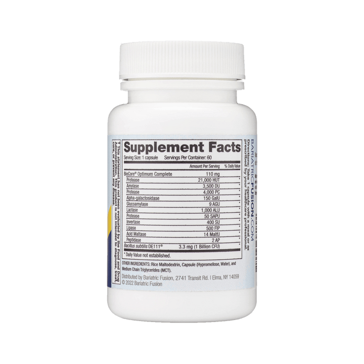 Digestive Support: Digestive Enzymes + Probiotics bottle supplement facts panel